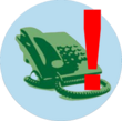 Telefon mit rotem Warnsymbol
